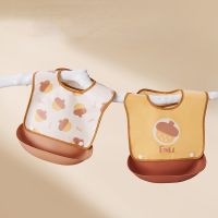 【CC】 Baby Bibs EVA Feeding Detachable  Drool Printed Saliva Food Rice