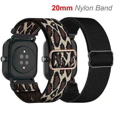 20mm Stretchy Nylon Strap For Huami Amazfit Bip 3 U S Lite GTR 42mm Braided Elastic Watch Band Loop For Amazfit 4 3 2 2e Mini