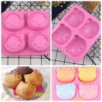 Kitty cake mold, Soap mold, Dessert, Ice cream พิมพ์ซิลิโคนสำหรับทำ วุ้นกะทิ ขนมชั้น คัพเค้ก ขนมไทย พิมพ์ซิลิโคน อุปกรณ์เบเกอร์รี่