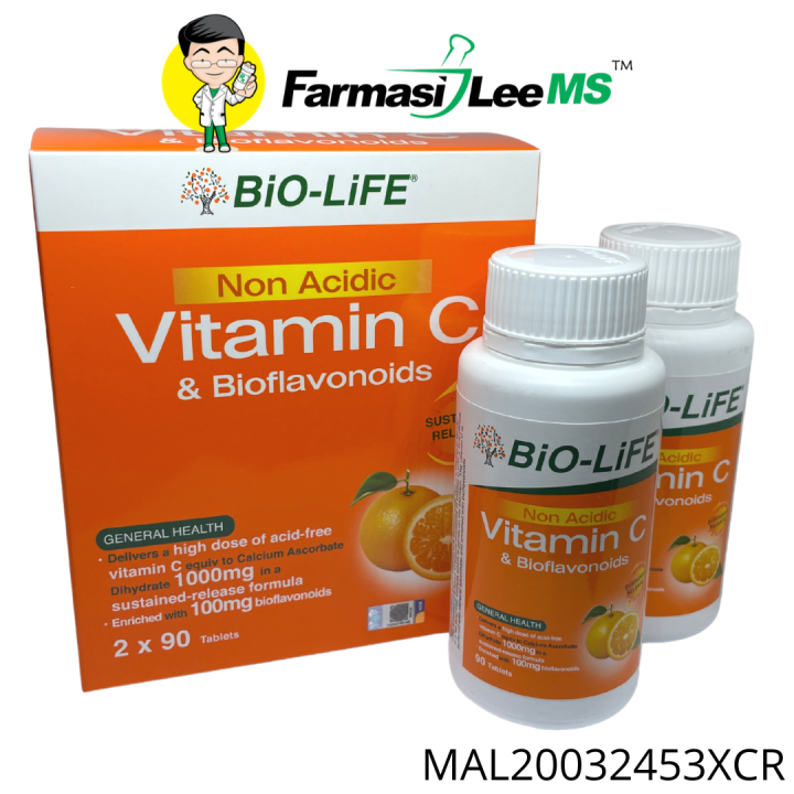 BioLife Non Acidic Vitamin C & Bioflavonoids 2x90s (Exp 10/2024