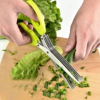 Muti-Layers Kitchen Scissors Onion Scissors Stainless Steel Vegetable Cutter Scallion Herb Laver Scissors Kitchen Accessories Other Specialty Kitchen