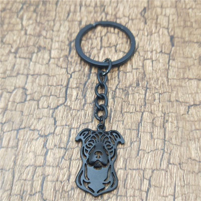 ใหม่ Staffordshire Bull Terrier พวงกุญแจแฟชั่นสัตว์เลี้ยงสุนัขเครื่องประดับ Bull Terrier รถพวงกุญแจกระเป๋าพวงกุญแจสำหรับผู้หญิงผู้ชาย.