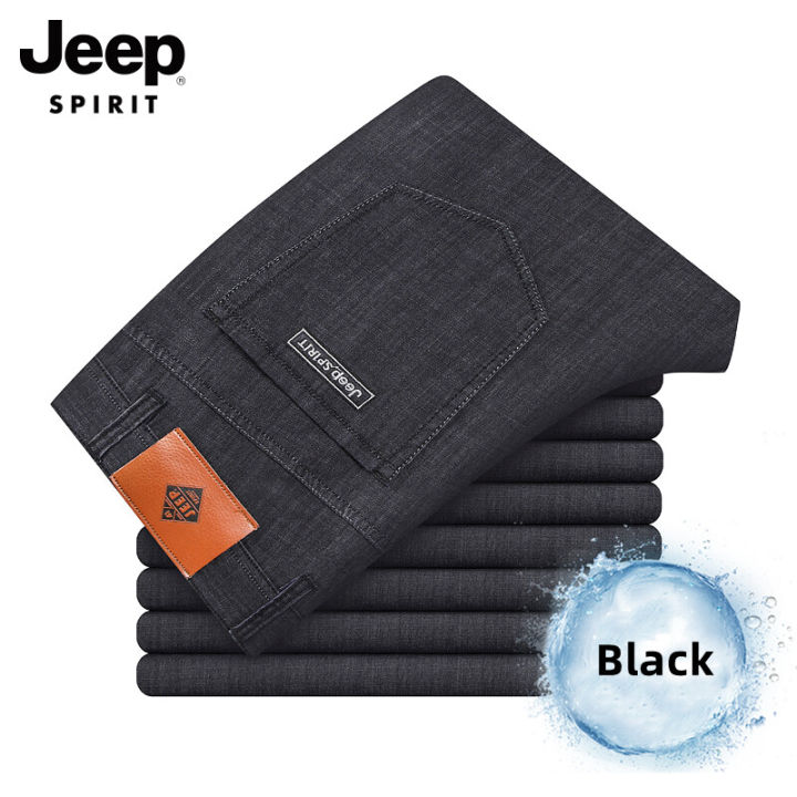 jeep-spirit-1941-estd-ฤดูร้อนกางเกงยีนส์ยืดหยุ่นหลวมธุรกิจผู้ชาย-denim-กางเกง-breathable-cotton-กางเกงยีนส์9449