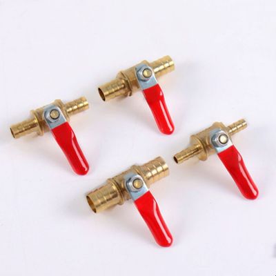 QDLJ-1pcs Mini Ball Valve 6mm 8mm 10mm 12mm  Barb Inline Brass Water Oil Air Gas Fuel Line Shutoff Ball Valve Pipe Fittings