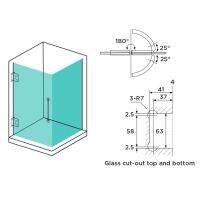 90 Degree Shower Door Brushed Stainless Steel Hinge Clamp Wall Bracket for Bathroom 8-12mm Thick Glass Door Replacement