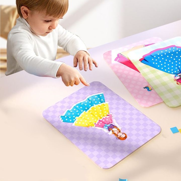 1-set-painting-sticker-diy-craft-toys-kid-art-girls-poking-princess-dress-handmade-magical-children-gifts-diy-poke-toys