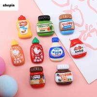 CHEPIN 9Pcs/set น่ารักน่ารักๆ สติกเกอร์ติดตู้เย็นรูปขวดเครื่องดื่ม มินิมินิ เรซิน ขวดเครื่องปรุงขนาดเล็ก ออกแบบมาอย่างดี มันเงางาม เครื่องประดับกิ๊บติดผม