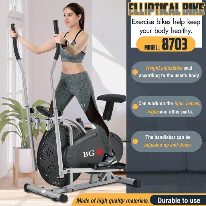 BG SPORT Elliptical Bike exercise equipment, With Tension Knob ...