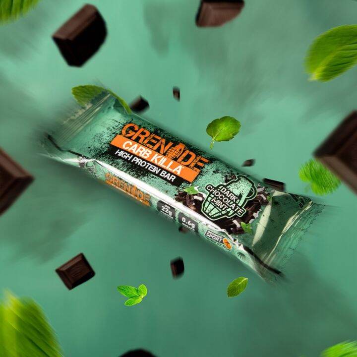 import-foods-grenade-high-protein-bar-dark-chocolate-mint-60g-เกรนเนต-โปรตีนบาร์ผสมดากช็อกโกแลตมินทราสเบอร์รี่-ขนมคลีน-60g