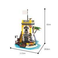 MOC Sabre Island Anno Domini กองทัพเรือบาราคิวดาเบย์ป้อมปราการป้องกันบล็อกตัวต่อโจรสลัดประกอบชิ้นส่วนอิฐของขวัญกล่องวาดรูปของเล่นเด็ก