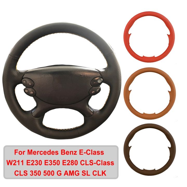 เคสพวงมาลัยรถยนต์หนังเทียมสำหรับ-mercedes-benz-e-class-e350-e230-w211-e280-cls-class-cls-350-500-g-amg-sl-clk