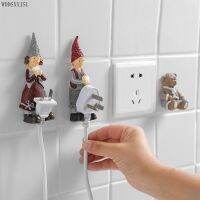 WDDSXXJSL creative cartoon boy girl resin crafts socket power hook storage rack strong hook plug viscose bracket home decoration