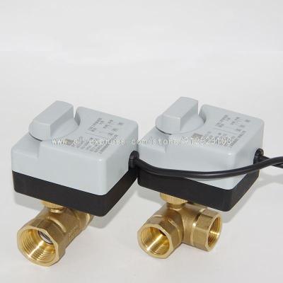 Electric and Manual Ball Valve Brass Motorized Valve 2 3 Way Air-conditioning Solar Water Tap Valve 3 Wire 2 Control 220V