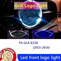 【car parts】 Led รถย่างตราสัญลักษณ์แสงฮู้ดด้านหน้าโลโก้แสง GLA ชั้น X156 2015 2019 3D สัญลักษณ์เข้าสู่ระบบเครื่องราชอิสริยาภรณ์เงินสีขาวอุปกรณ์เสริม