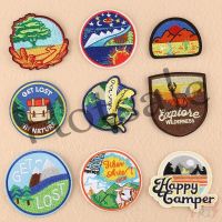 【hot sale】 ┇▥ B15 ☸ Outdoor Adventure Series 02 - Happy Camper Patch ☸ 1Pc Nature Patch Badges Embroidered Applique Sewing Iron On Badge