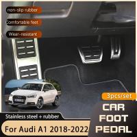 แป้นเหยียบรถยนต์สแตนเลสสำหรับ Audi A1 Mk2 GB 2018 2019 2020 2021 2022อะไหล่ฝาครอบเท้าเหยียบกันลื่นเบรคเครื่องเร่งก๊าซ