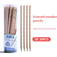 M&amp;G 30pcslot Triangle Grooved Bulk Wooden Pencils No Harmful Lead Elements Triangle 2BHB for School and Office Stationery