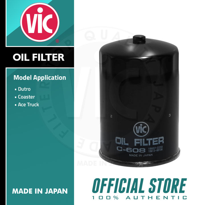 VIC Oil Filter C608 for Hino Dutro 300 (W04DTP) 2014, WU600L (W04DTN) 2014, XZU302L (NO4C