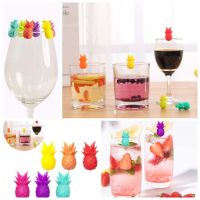 【LZ】♠  6 Peças Encantos De Vidro De Vinho Bebida Marcadores Bonito Abacaxi Vidro Identificadores Silicone Abacaxi Vinho Vidro Marcador Para Óculos Cerveja