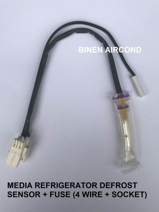 MIDEA REFRIGERATOR DEFROST SENSOR + FUSE (4 WIRE + SOCKET) Lazada