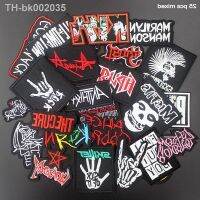 卐▲☈ 25 Pcs Mixed Rock Band Patches Music Hippie Punk Badge Embroidered Ironing Stripes on Clothes Appliques Stickers