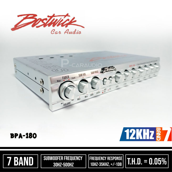 งานพรีเมี่ยม-ปรีแอมป์รถยนต์-bostwick-รุ่นbpa-180-ปรี-7แบนด์-มีปุ่ม-sub-volume-ให้เราปรับความดังซับได้อย่างอิสระ-เครื่องเสียงติดรถยนต์