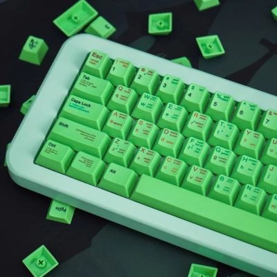 GMK 140 Keycaps-Green Programmer PBT Dye Sublimation Cherry Profile ความเข้ากันได้ตามหลักสรีรศาสตร์ Keycaps สำหรับ Mechanical Keycap