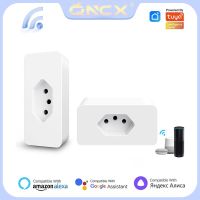 QNCX WiFi Smart Plug 16A Brazil Standard Tuya Power Sockets Smart Home Outlets For Alexa Google Voice Control Timing Function Ratchets Sockets