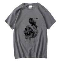 XIN YI Mens high quality t-shirt 100% cotton loose skull print cool casual loose tshirt o-neck t-shirt male men tee shirts tops