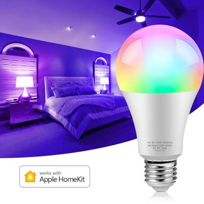 【❂Hot On Sale❂】 gaqiugua6 หลอดโคมไฟไฟอัจฉริยะควบคุมผ่านไวไฟ Led Apple ชุดบ้านควบคุมเสียงสิริหลอดไฟ Led สมาร์ทไฟบ้านสีเต็ม16ล้านสีสำหรับ Ios