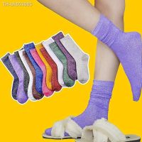 ✳❒◘ High quality fashion woman 12 color gold and silver silk glitter socks premium luxury solid color gold silver shiny women socks