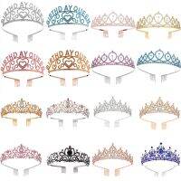 【CW】 Fashion Rose Gold Silver Color Tiara Crowns With Combs Colorful Crystal Diadems Queen Princess Wedding Hair Accessories Birthday