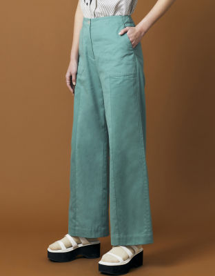 SS23 Twill Pants กางเกงขายาวผ้าฝ้ายทอทวิล ทรงตรง ขากว้าง สวมใส่สบาย PN-8230405