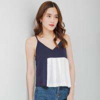 Savvy.bkk SV05 สายเดี่ยว Pleat สี Navy-white