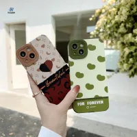 Rixuan Leather Case for OPPO A95 A74 A94 A54 A15 A53 2020 OPPO A5S A12 A7 A3S A12E A1K A31 Reno 6Z Reno 5F Realme C21Y C11 Realme 8 5G C25S C25 C12 C15 C2 C1 Narzo 20 30A Luxury Lambskin Matcha Green Brwon Loving Heart Pattern Soft Silicone Case Cover