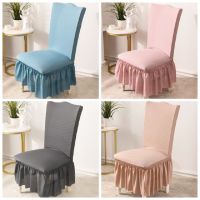 Super Soft Polar Fleece Fabric Skirt Chair Cover Modern Elastic Chair Covers Dining Room Chair Covers Spandex For Kitchen