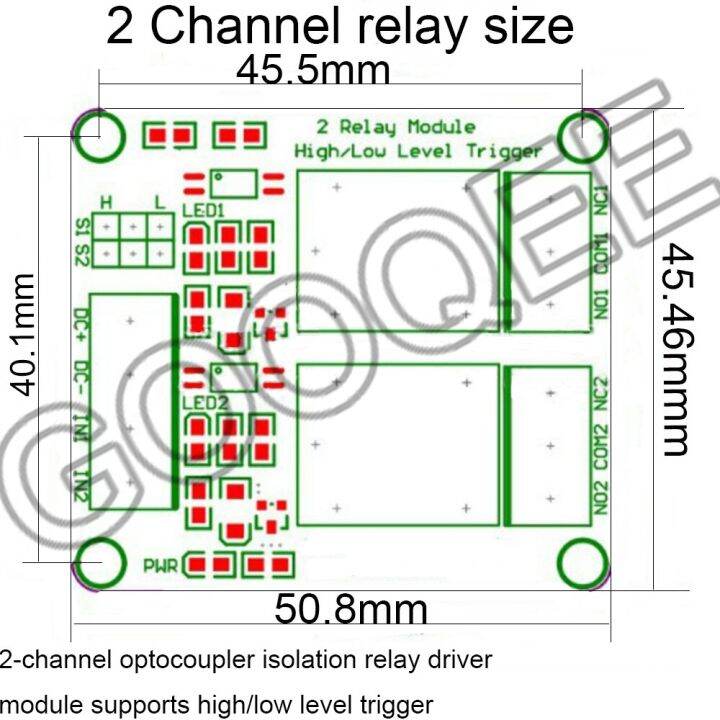 แผงโมดูลรีเลย์5v-24v-12v-1-2-4ช่องสัญญาณพร้อมออปโต้คัปเปลอร์รีเลย์ระดับโมดูลสูงและต่ำทางถนนด้านล่างสีแดง