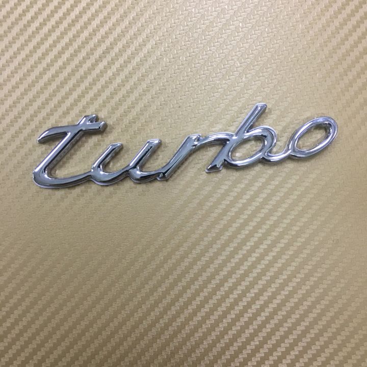 โลโก้ * TURBO สีเงิน งานโลหะ ขนาด* 3.5 x 13 cm ราคาต่อชิ้น