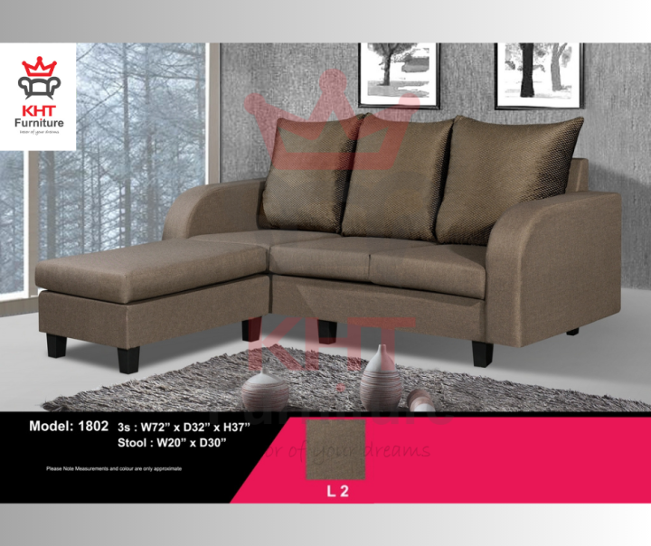 (Klang Valley) Fabric Modern Sofa Seater Full Set Sofa (1802L2) Lazada