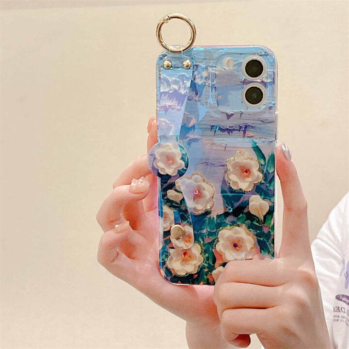 เคสโทรศัพท์-vivo-v29-y27-y36-5g-4g-เคส-phone-case-หรูหราวินเทจลายเพชรเทียมบลูเรย์ดอกไม้-camellia-ปลอก-vivov29-5g-นุ่มพร้อมสายรัดข้อมือ2023