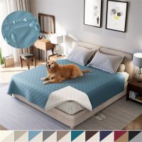 Waterproof Pets Kids Bed Sheet Cover Non-Slip Solid Quilted Mattress Cover Bed Bedspreads Protector Fitted Bed Sheet King Blue