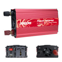 หม้อแปลงเครื่องแปลงไฟไฟฟ้าในรถยนต์เครื่องแปลงไฟ3000W,DC 12V/24V เป็น AC 110V/220V พร้อมที่ชาร์จช่องเสียบ USB สากลและตัวจ่ายไฟกระแสสลับสำหรับอินเวอร์เตอร์ซายน์เวฟแบบดัดแปลง