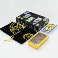 New23 12 * 7Cm Gold Foil Wooden Box Tarot PVC Waterproof Wear-Resistant Chess Board Game Card Divination Gift Box Set Luxury