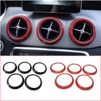 SHJGKFD ABS Car Air Condition Air Vent Outlet Ring Cover Trim Stickers For Mercedes Benz GLA CLA class X156 C117 Interior Accessories