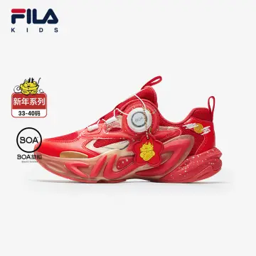 Red white blue fila on sale shoes