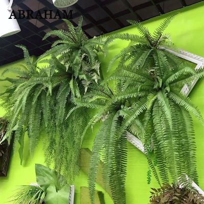 140cm Artificial Hanging Plants Large Tropical Rattan Fake Fern Grass Vine Plastic Leaves Wall For Vertical Garden Home Decor