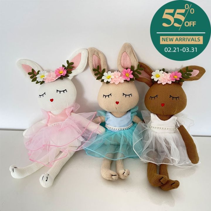 40cm Cute Knitting Easter Bunny Soft Plush Home Rabbit Decoration ...