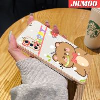 JIUMOO เคสสำหรับ Vivo V17 V19 Neo V19 (อินโดนีเซีย) ลายหมีกรอบสี่เหลี่ยมใหม่เคสซิลิกาเจลกันกระแทกเคสมือถือฝาครอบป้องกันเลนส์กล้องถ่ายรูป