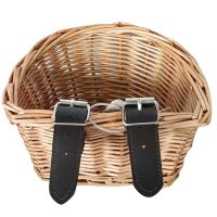 Handmade Artificial Wicker Woven Bicycle Basket Front Handlebar Rattan Basket for Childrens Boys Girls Bike