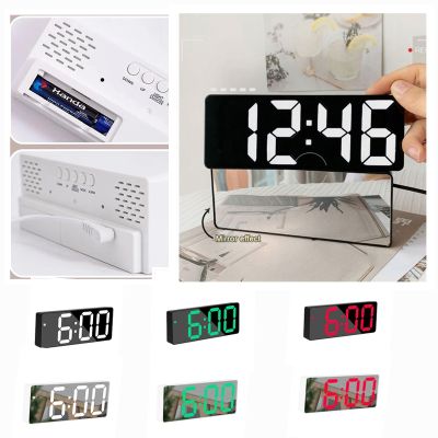 LED Electronic Alarm Clock Battery Minimalist Digital Clock Desktop Voice-activated Wake-up Bedside Table Clocks Bedroom Decor